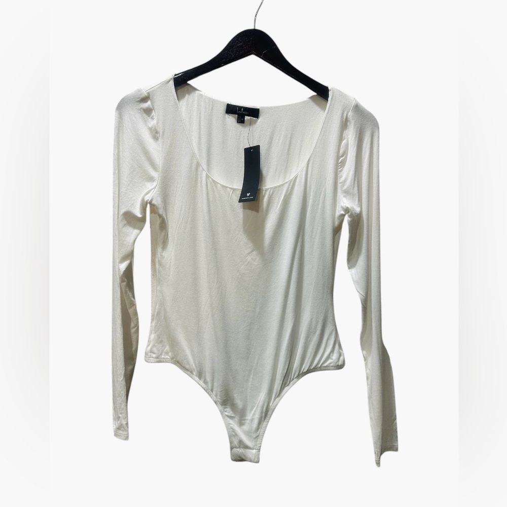 Lulus Easily Loved Ivory White Long Sleeve Bodysuit NEW NWT MEDIUM - Picture 4 of 5
